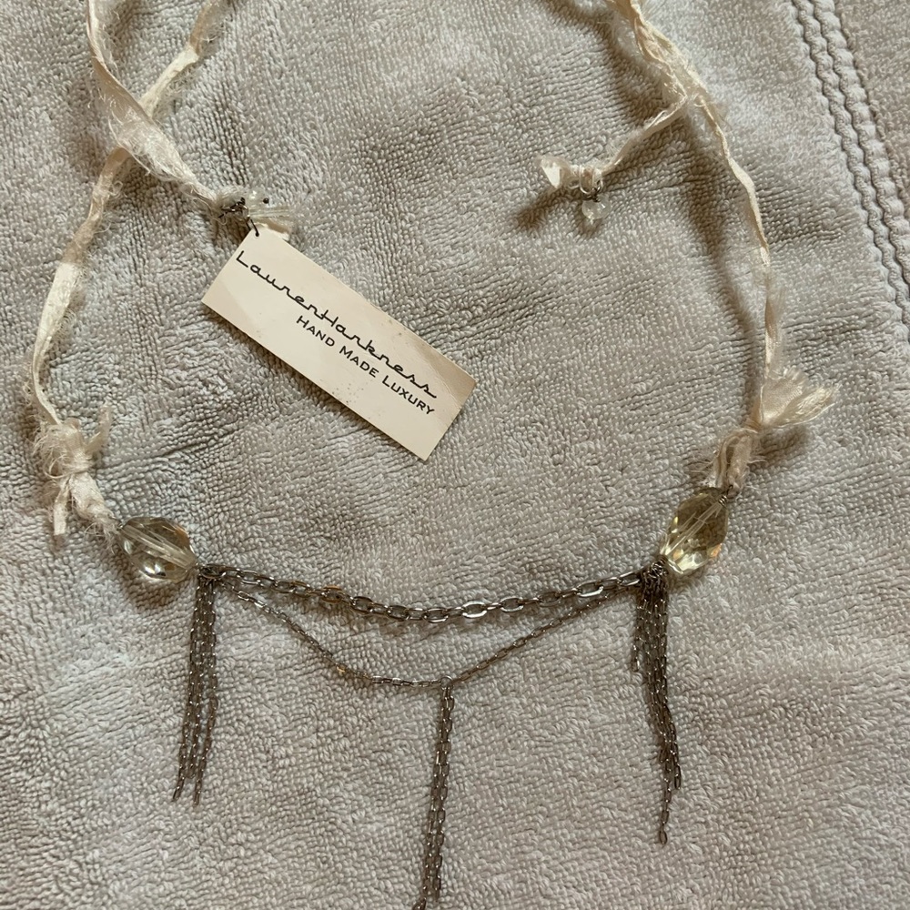 Stripped Silk Recycled Chain Necklace